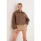 The Velmira Reversible Brown Suede Leather Jacket