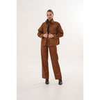 The Ravessa Reversible Brown Suede & Leather Women Jacket
