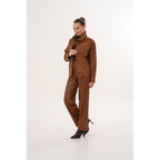 The Ravessa Reversible Brown Suede & Leather Women Jacket