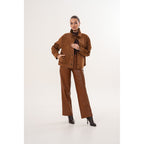 The Ravessa Reversible Brown Suede & Leather Women Jacket