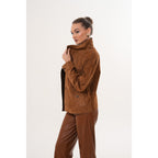 The Ravessa Reversible Brown Suede & Leather Women Jacket