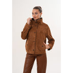 The Ravessa Reversible Brown Suede & Leather Women Jacket
