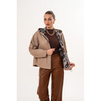 The Calyra Reversible Leather Women Jacket – Taupe