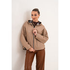 The Calyra Reversible Leather Women Jacket – Taupe