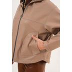 The Calyra Reversible Leather Women Jacket – Taupe