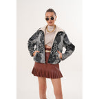 The Elvoria Reversible Beige Leather Jacket