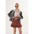 The Elvoria Reversible Beige Leather Jacket