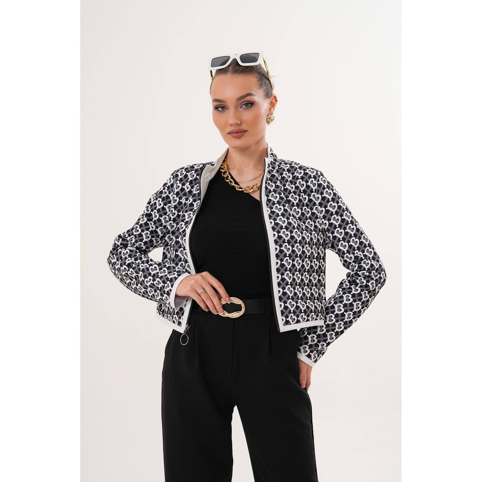 The Elvaris Reversible White Leather Women Jacket