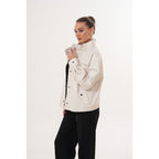 The Velmira Reversible Ivory Leather Women Jacket
