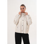 The Velmira Reversible Ivory Leather Women Jacket