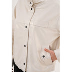 The Velmira Reversible Ivory Leather Women Jacket