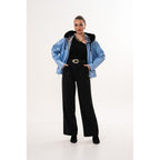 The Velora Sky Blue Reversible Lambskin Women Leather Jacket