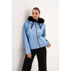 The Velora Sky Blue Reversible Lambskin Women Leather Jacket