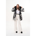 The Prisma Black & White Leather Women Jacket