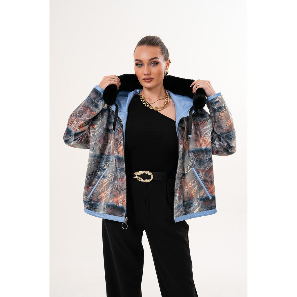 The Velora Sky Blue Reversible Lambskin Women Leather Jacket