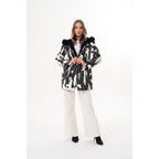 The Prisma Black & White Leather Women Jacket