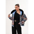The Velora Sky Blue Reversible Lambskin Women Leather Jacket