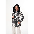 The Prisma Black & White Leather Women Jacket