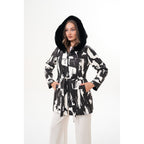 The Prisma Black & White Leather Women Jacket