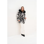 The Prisma Black & White Leather Women Jacket