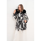 The Prisma Black & White Leather Women Jacket