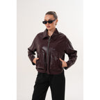 The Elvoria Reversible Burgundy Leather Jacket