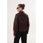 The Elvoria Reversible Burgundy Leather Jacket