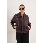 The Elvoria Reversible Burgundy Leather Jacket