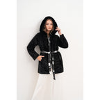 The Prisma Black & White Leather Women Jacket
