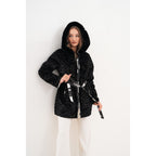 The Prisma Black & White Leather Women Jacket