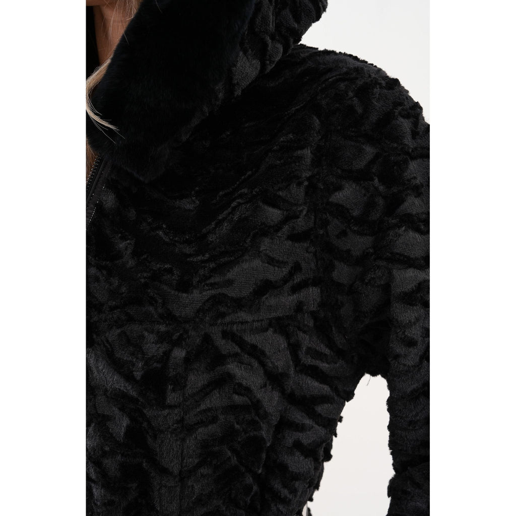 The Prisma Black & White Leather Women Jacket