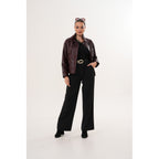 The Ravelyn Burgundy Leather Women Jacket