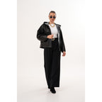 The Calyra Reversible Leather Women Jacket – Black