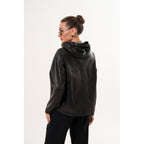 The Calyra Reversible Leather Women Jacket – Black