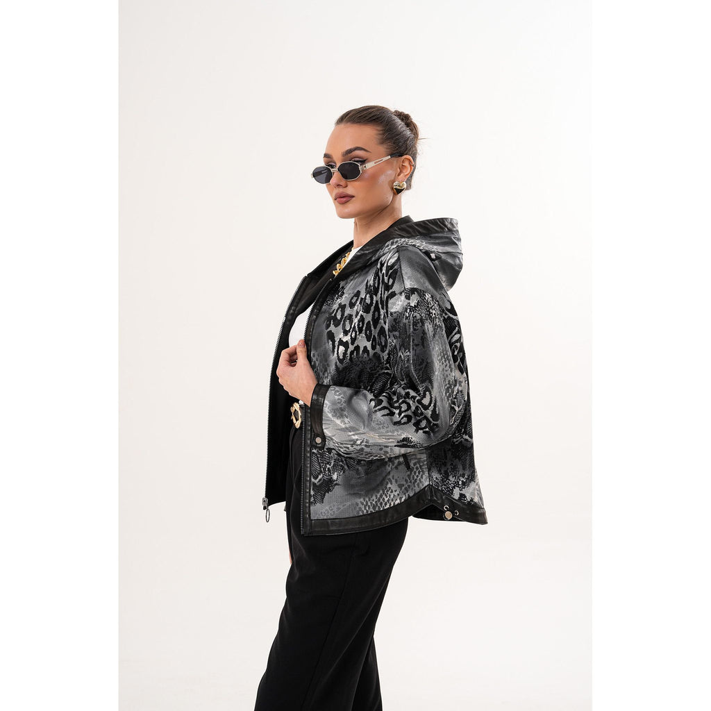 The Calyra Reversible Leather Women Jacket – Black