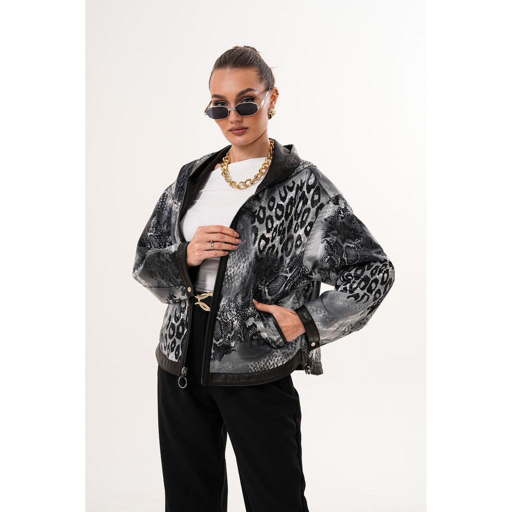 The Calyra Reversible Leather Women Jacket – Black