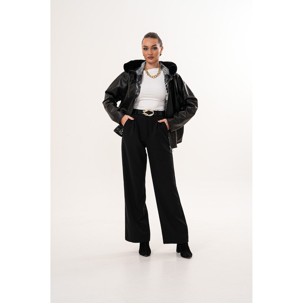The Velora Black Reversible Lambskin Women Leather Jacket
