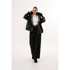 The Velora Black Reversible Lambskin Women Leather Jacket