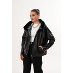 The Velora Black Reversible Lambskin Women Leather Jacket