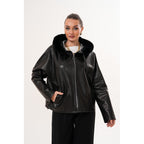 The Velora Black Reversible Lambskin Women Leather Jacket