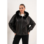 The Velora Black Reversible Lambskin Women Leather Jacket