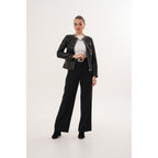 The Nyvessa Black Leather Women Jacket