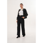 The Nyvessa Black Leather Women Jacket