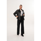 The Ravessa Reversible Black Leather Women Jacket