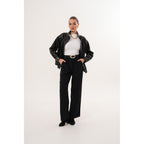 The Ravessa Reversible Black Leather Women Jacket