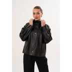 The Ravessa Reversible Black Leather Women Jacket