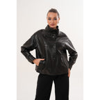 The Ravessa Reversible Black Leather Women Jacket