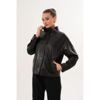 The Ravessa Reversible Black Leather Women Jacket