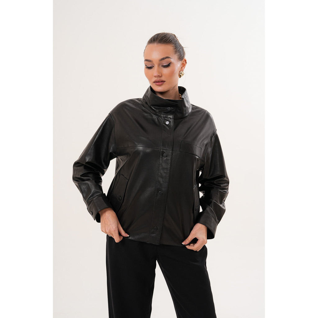 The Ravessa Reversible Black Leather Women Jacket