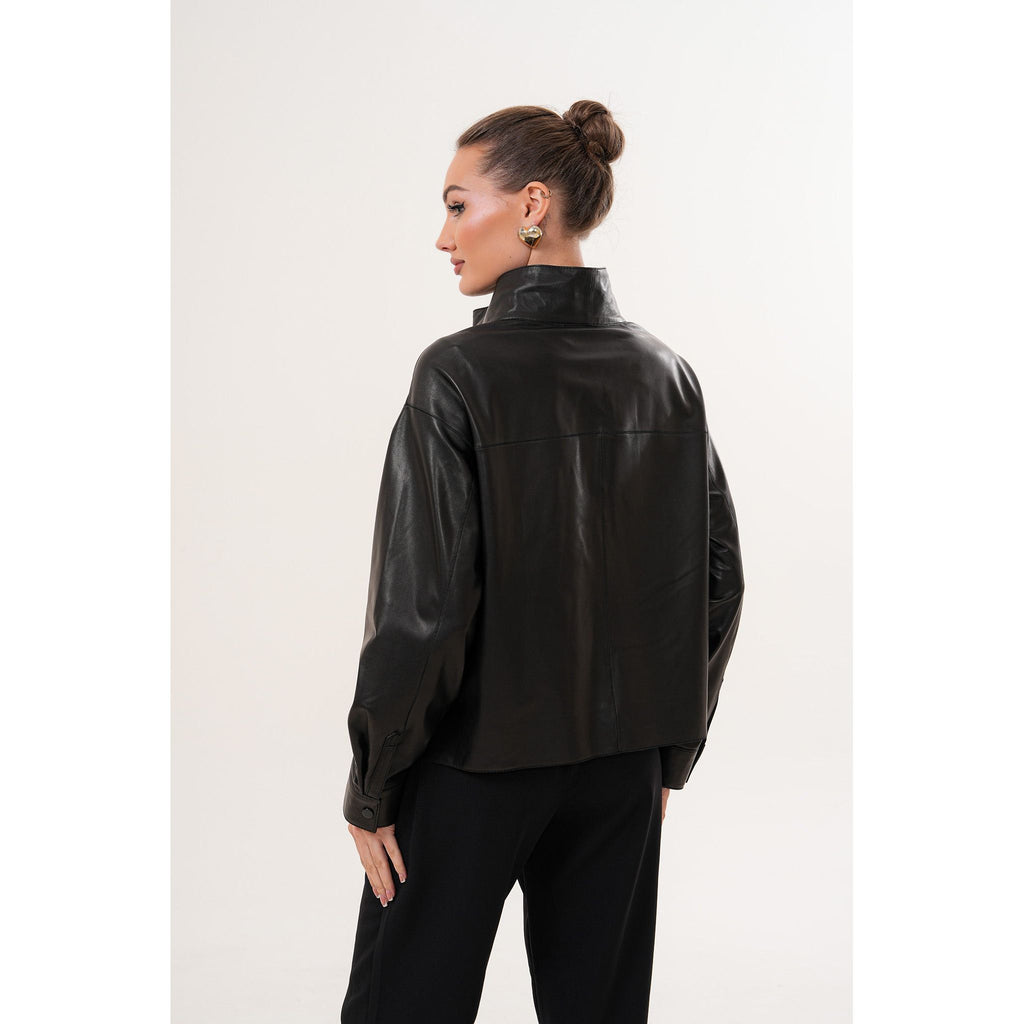 The Ravessa Reversible Black Leather Women Jacket